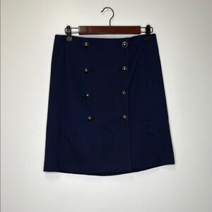 Banana Republic Navy Double-Breasted Pencil Skirt